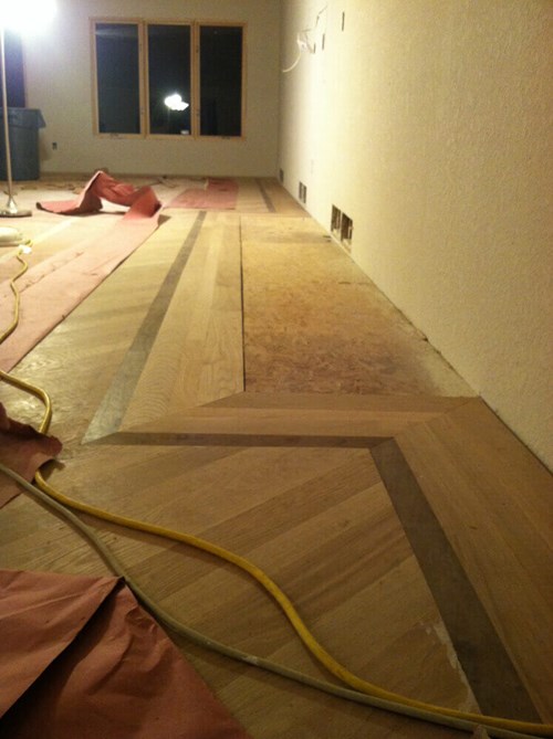 Hardwood Installation in Progress