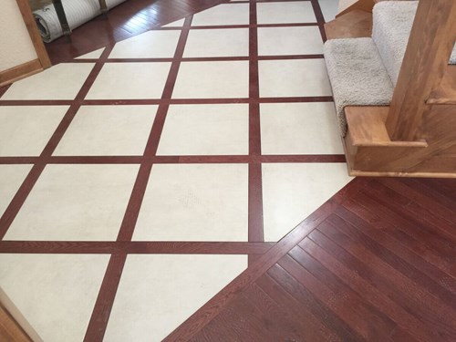 Hardwood and Tile Landing