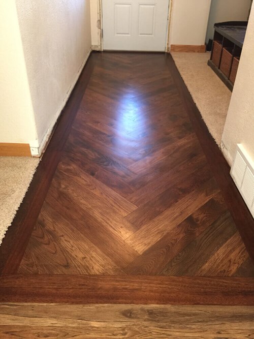 Hardwood Herringbone Entryway