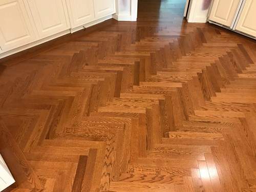 Custom Herringbone Hardwood Floor