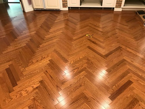 Custom Herringbone Hardwood Floor