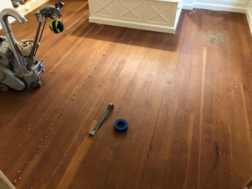 Hardwood Floor Installation In Progress